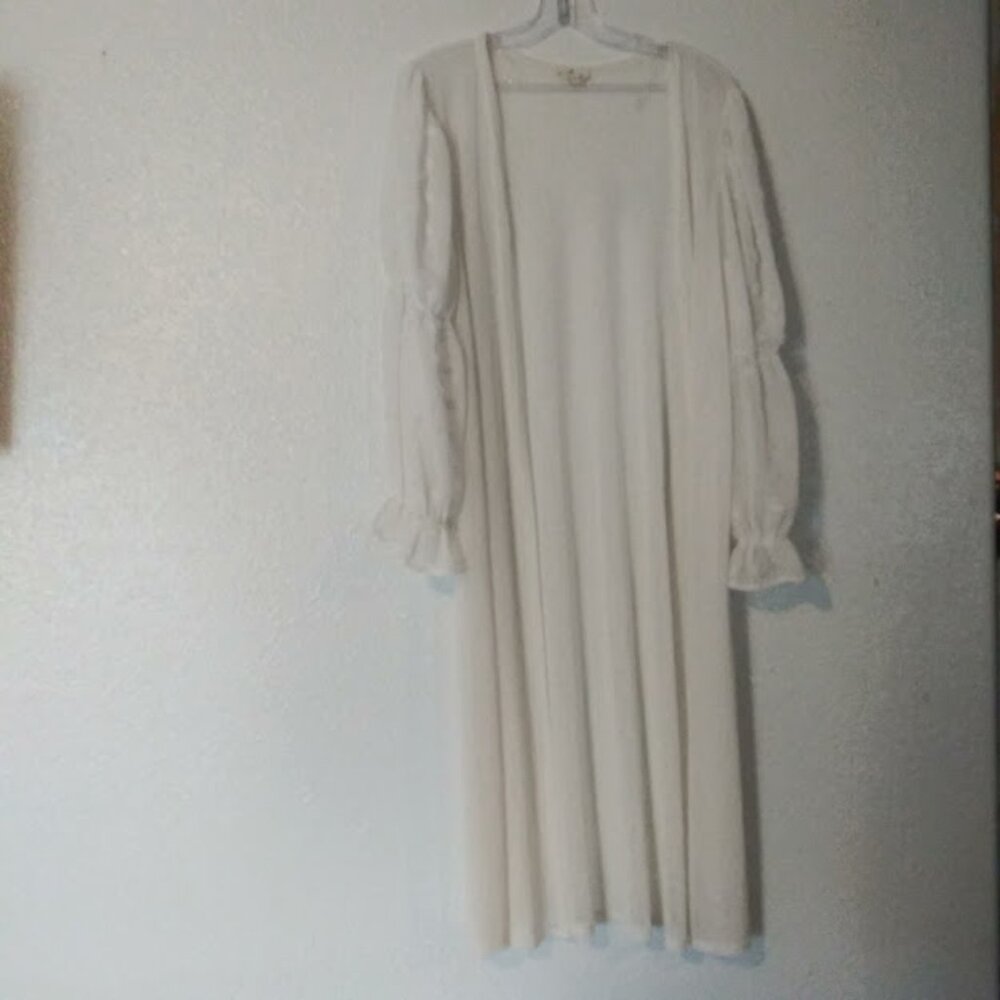 Ember women's size L white sheer cardigan sweater